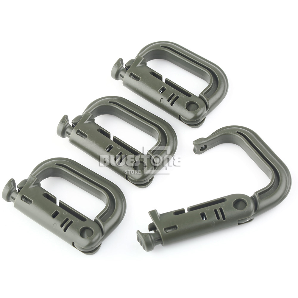 4 x Grimloc Dring tactical molle Locking webbing buckle carabiner