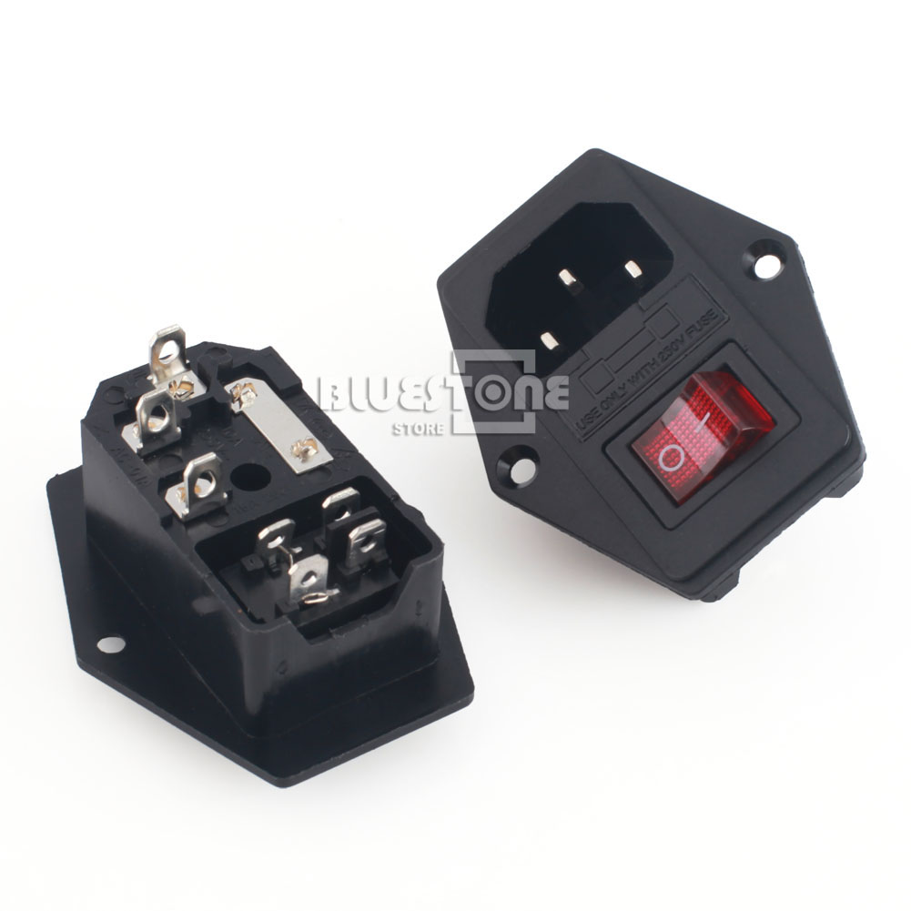 4pcs 3Pin IEC320 C14 Inlet Module Plug Fuse Switch Male ... a 12 pin plug in fuse box 