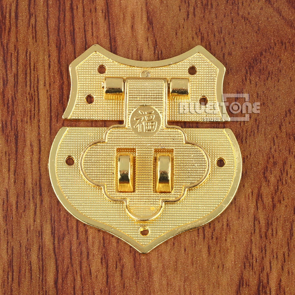 2pcs Gold Tone Toggle Hook Hinge Lock Clasp Closure Box Latch DIY with