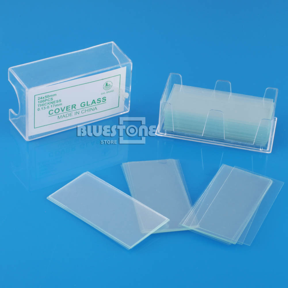 24x50mm Disposable Clear Lab Microscope Cover Glass Coverslip Slides