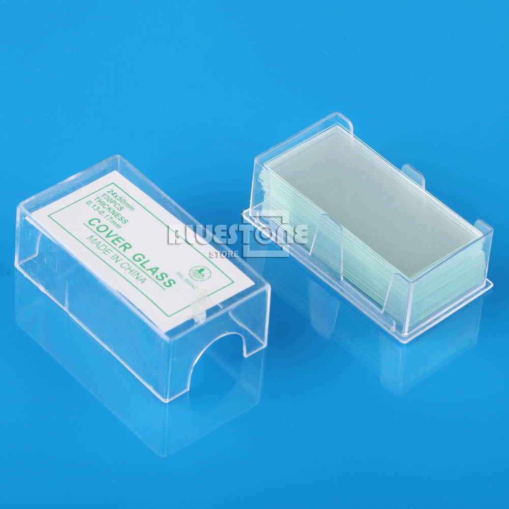 24x50mm Disposable Clear Lab Microscope Cover Glass Coverslip Slides