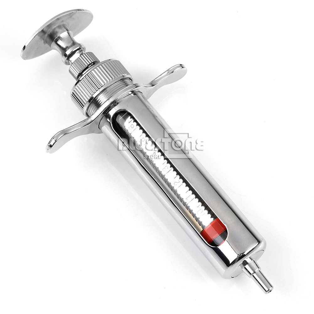 Adjusted 10ml Stainless Steel metal Syringe Glass Sampler Lab 10cc