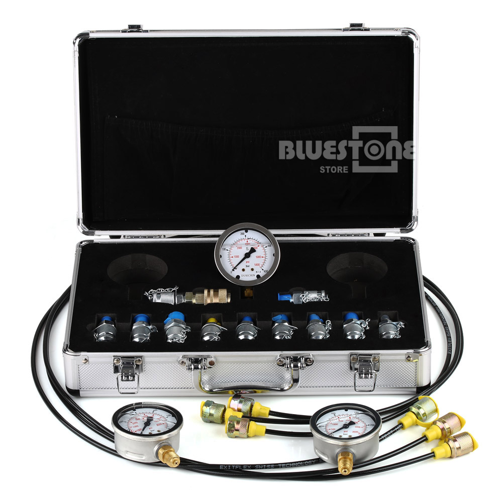 Excavator Hydraulic Hydraulic gauge test 11 couplings 9000PSI Pressure