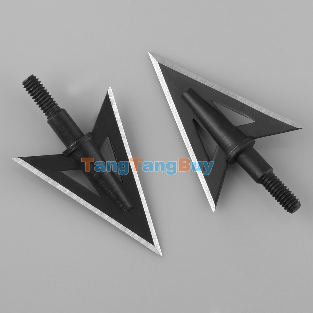 6pcs Metal Sharp Broadheads 2 Fixed Blade 100 Grain Hunting Archery