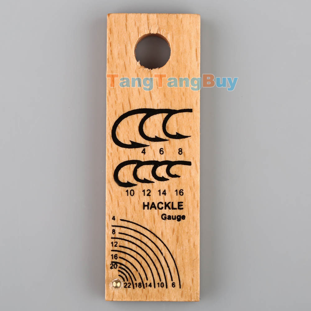 Wood Hackle Size & Hook Size Gauge Measure Tool For Fly Fishing Tying Tackle eBay