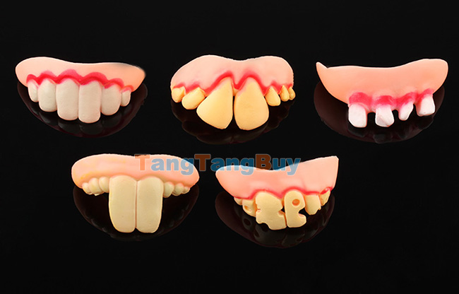 5x Tricky Fake Vampire Denture Teeth Halloween Party Funny Goofy Prank