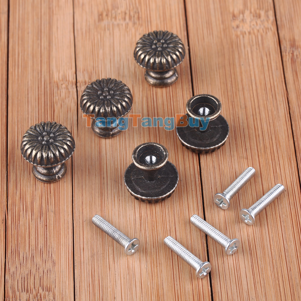 Antique Kitchen Cabinet Knobs | 5 x bronze vintage antique cabinet door kitchen knobs 20mm handles pulls Antique Kitchen Cabinet Knobs | 5 x bronze vintage antique cabinet door kitchen knobs 20mm handles pulls
