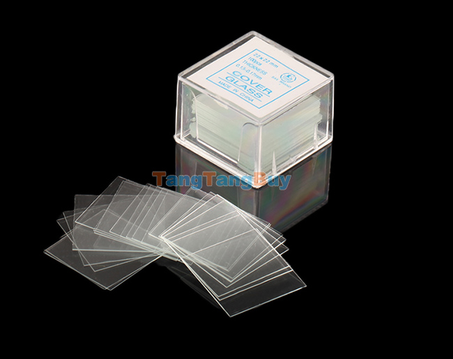 100PCS Blank Clear Glass Micro Cover Microscope Slides Square Covers